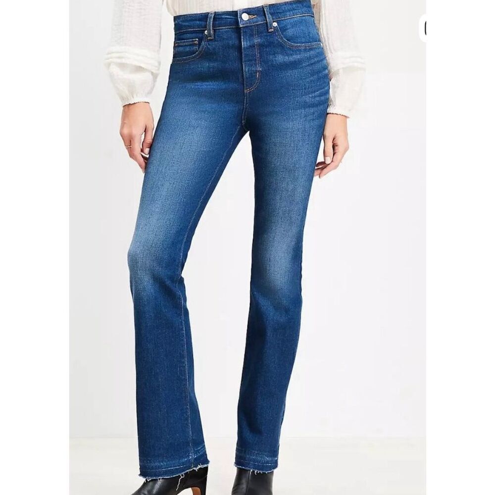 Loft the boot mid rise rolled down hem jean size 27/4 petite